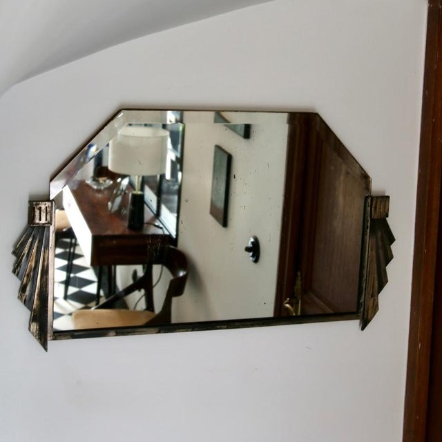 Vintage French Beveled Mirror, 1930s For Sale - Image 12 of 15