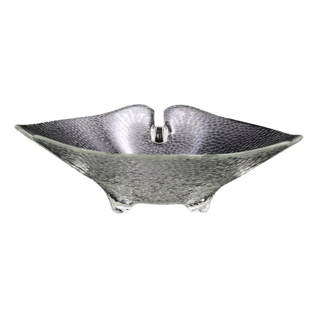 Textured Glass Centerpiece Bowl from Peill & Putzler, Germany, 1970s For Sale