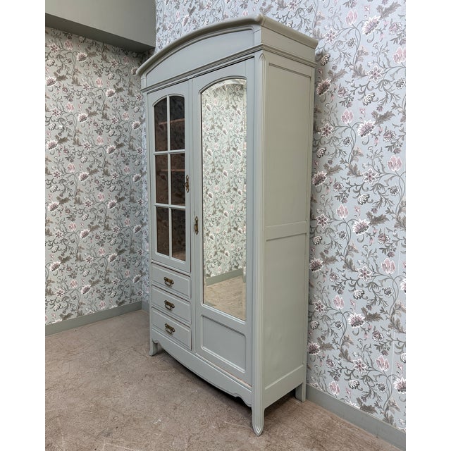 Large Art Nouveau Wardrobe in Sapelli and Beech, 1890s For Sale - Image 9 of 18
