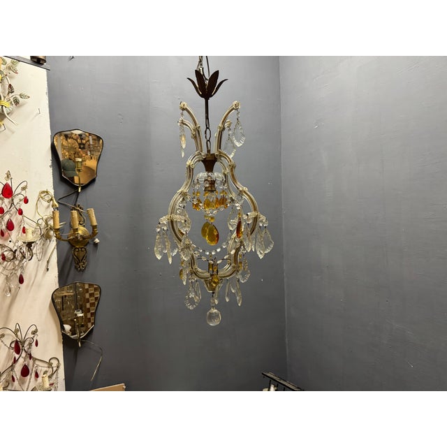 Crystal Maria Teresa Light Pendant, 1950s For Sale - Image 9 of 12
