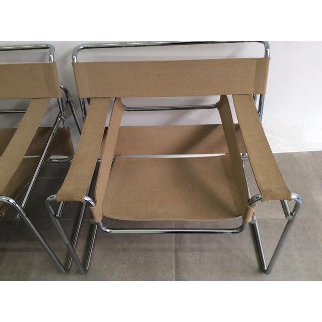 Beige Wassily Armchairs by Marcel Breuer for Gavina, 1960s, Set of 2 For Sale - Image 8 of 17