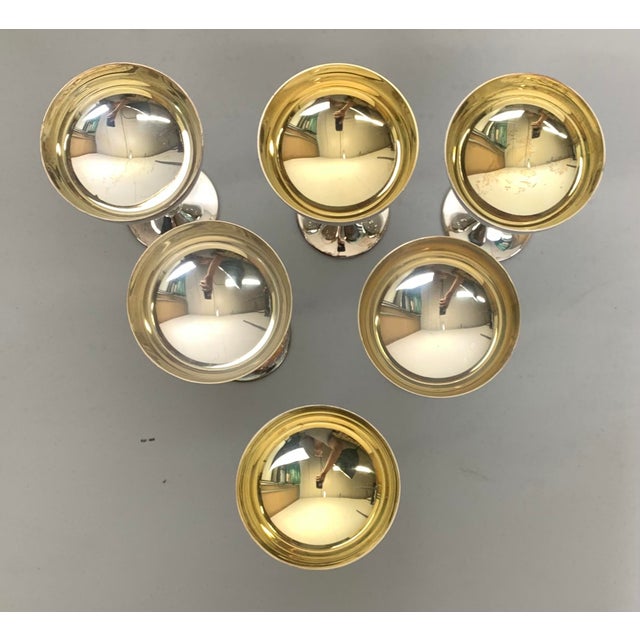 Art Deco Vintage De Uberti Silver Plated Champagne Coupes - Set of 6 For Sale - Image 3 of 7
