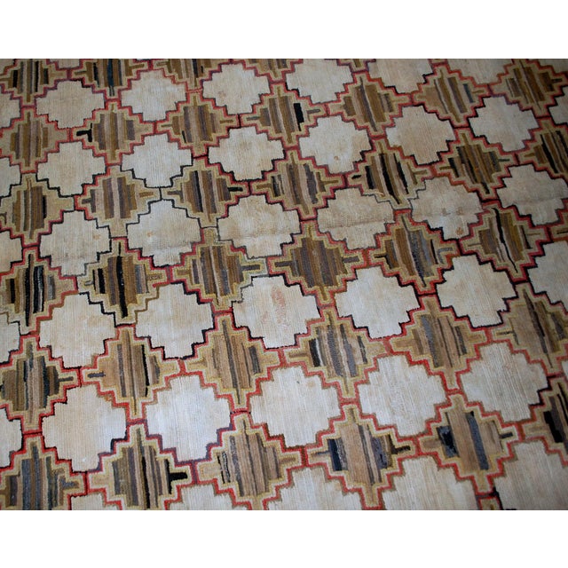 Olive 1880s, Handmade Antique American Hooked Rug 5.10' X 7.9' For Sale - Image 8 of 8