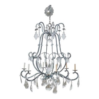Dennis & Leen for Formations Wrought Iron & Crystal Chandelier For Sale