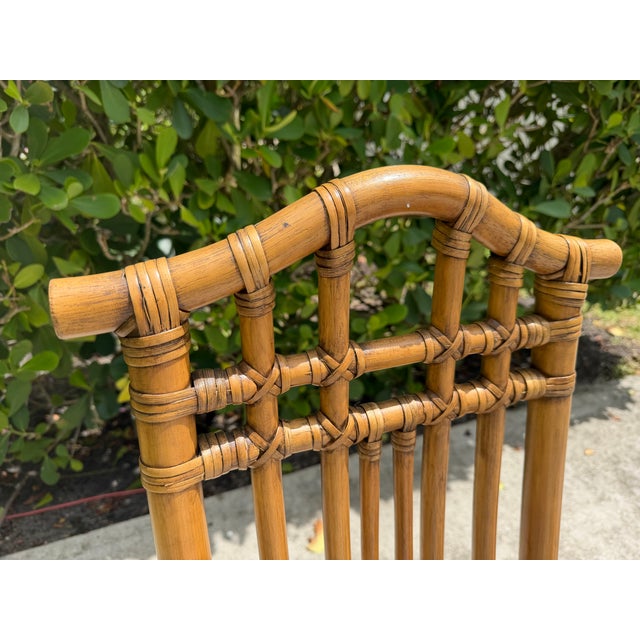 Vintage Pagoda Back Rattan Armchairs – A Pair For Sale - Image 12 of 16