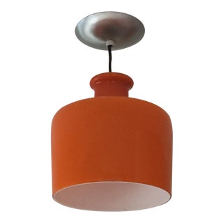 Danish Modern Style Orange Glass Pendant For Sale