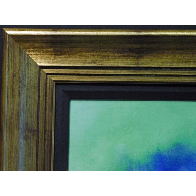 Impressionist Victoria Montesinos "Blue Garden"#99 Giclee Canvas Hand Signed Custom Framed For Sale - Image 3 of 5