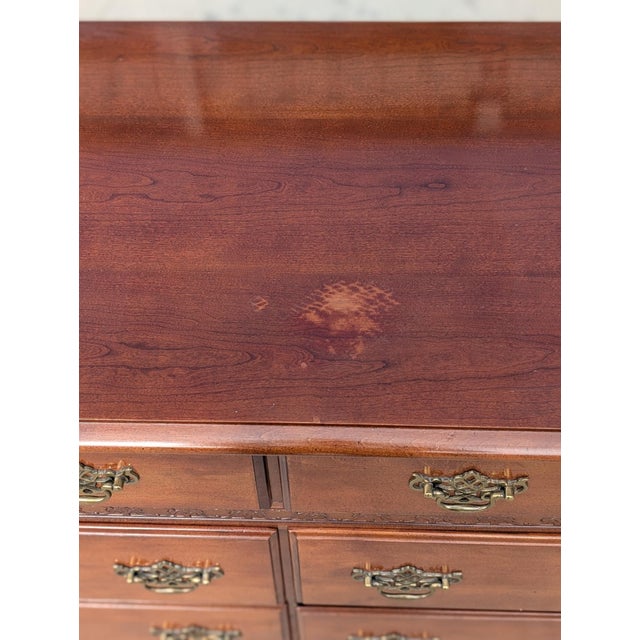 Vintage Stanley Furniture Six-Drawer Wood Lowboy Dresser For Sale - Image 17 of 18