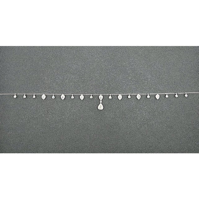 Silver 2.85 Ct Rose Cut Diamond Necklace For Sale - Image 8 of 9