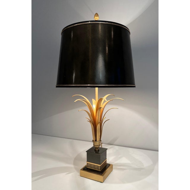Neoclassical 1970s Neoclassical Palm tree-shaped table lamp in the style of Maison Charles For Sale - Image 3 of 12