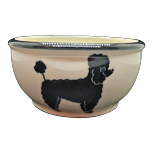 Kd Karen Donleavy Hand Thrown Poodle Serving Bowl Hand Painted Pottery