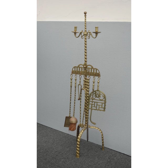 Gorgeous Set of Fireplace Tools in Good Vintage Condition. Solid and Firm. Wear is usual for its age. Please see photos....