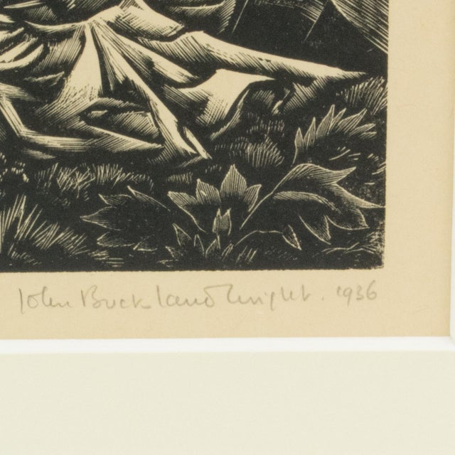 The Bathers, Wood-Engraving Drawing Lithograph by John Buckland-Wright, 1936 For Sale - Image 4 of 14