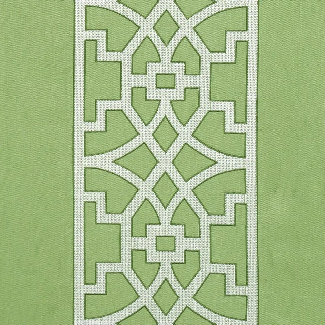 Chinoiserie Sample - Schumacher X Mary Mcdonald Don't Fret Fabric in Lettuce For Sale - Image 3 of 3