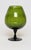 Vintage Italian Empoli blown glass 'balloon' vase supported by a hand applied pedestal base (ca. 1950s). Attractive jewel-...