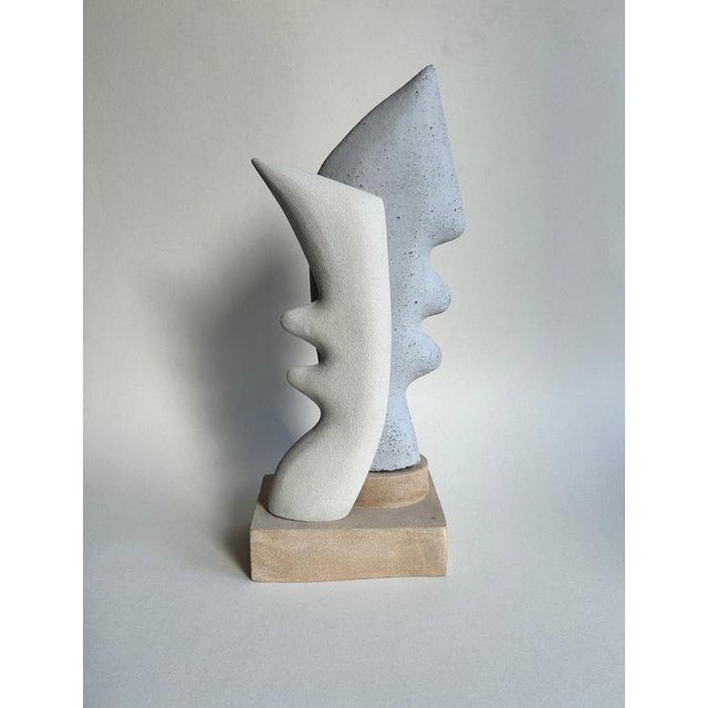 Contemporary Twin Flames Sculpture in Chamotte Stoneware by Thalia Dalecky For Sale - Image 3 of 10