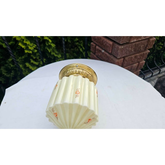 Art Deco Brass Ceiling Lamp, 1920s For Sale - Image 4 of 7