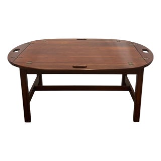 Vintage Traditional Chippendale Style Mahogany Butler’s Tray Coffee Table For Sale