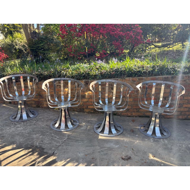 very rare quartet, pulled from a gorgeous savannah water front home. these need to be indoors, heavy steel with some...