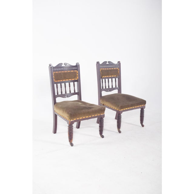 Set of English Ladies Chairs, 1920s For Sale - Image 3 of 9