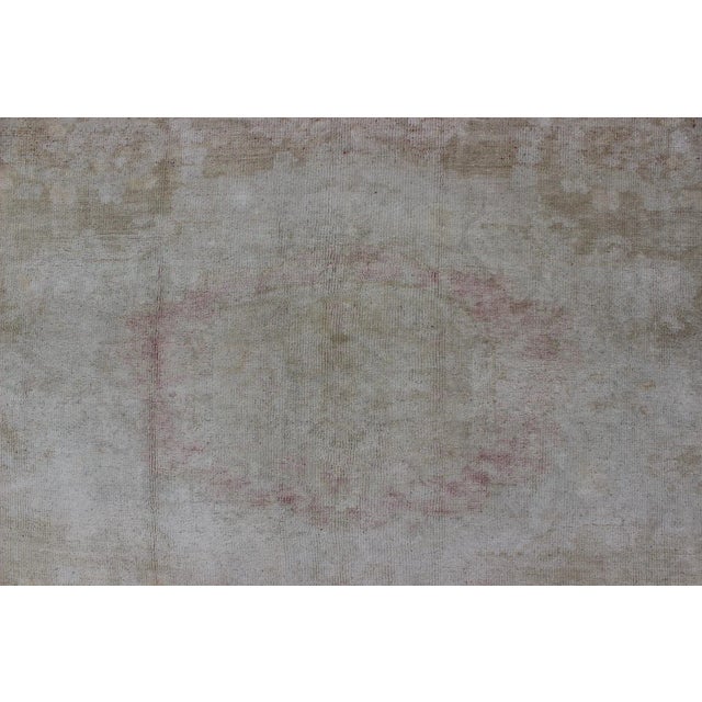 Antique Turkish Konya Area Rug in Gray & Soft Pink With Subtle Design 7'2 X 8'6 For Sale In Atlanta - Image 6 of 13