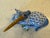 Metal Classic Sapphire Blue Fishnet Pattern Herend Hand Painted Reclining Unicorn W/ 22k Gold Accents For Sale - Image 7 of 10