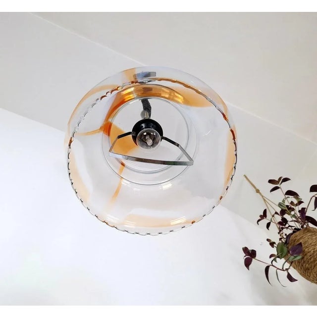 1970s Vintage Orange White Pendant Light For Sale - Image 11 of 11