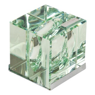 Mid-Century Ashtray in Glass & Chrome attributed to Gallotti & Radice, Italy, 1970s For Sale
