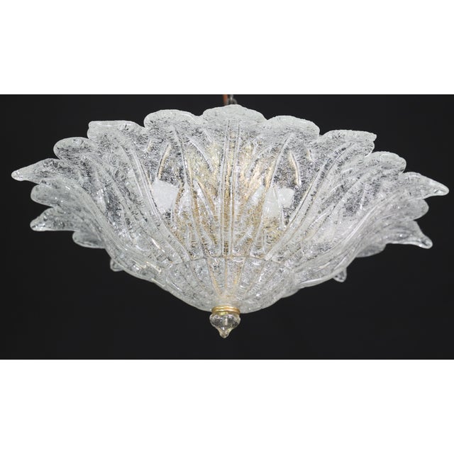 Italian 1980s Set of 3 Amsterdam Palmetta, Italian Murano Glass Ceiling Light or Flush Mount For Sale - Image 3 of 11