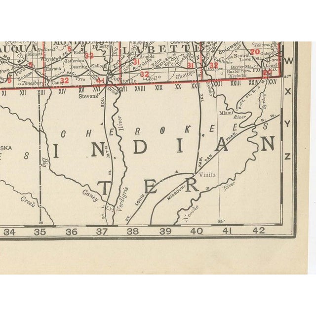 Antique Map of Kansas The Sunflower State by Ran McNally, 1899 For Sale - Image 9 of 12