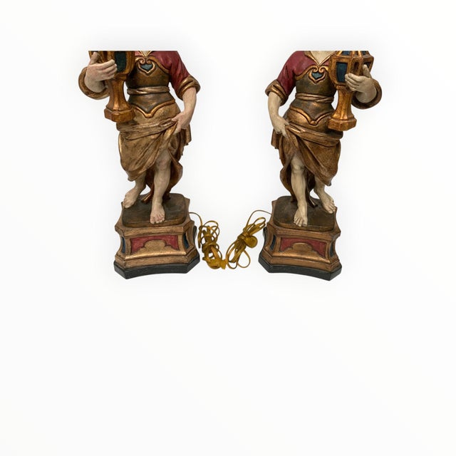 Baroque Vintage Maitland-Smith Italian Baroque Style Figural Table Lamps - a Pair For Sale - Image 3 of 8