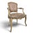 Louis XV Style Cream Lacquered Cabriolet Armchair and Damask Fabric For Sale - Image 6 of 6