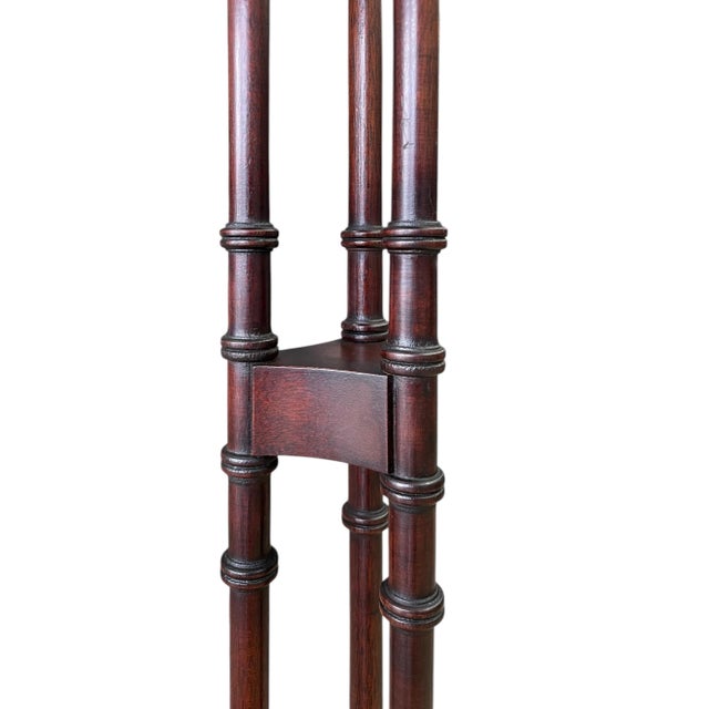 1940s Regency Style Mahogany Plant Stands - a Pair For Sale - Image 4 of 7