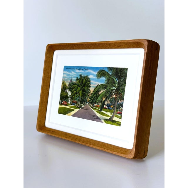 Mid-Century Modern Florida Anna Maria Island Pine Ave Framed Vintage Postcard For Sale - Image 3 of 4