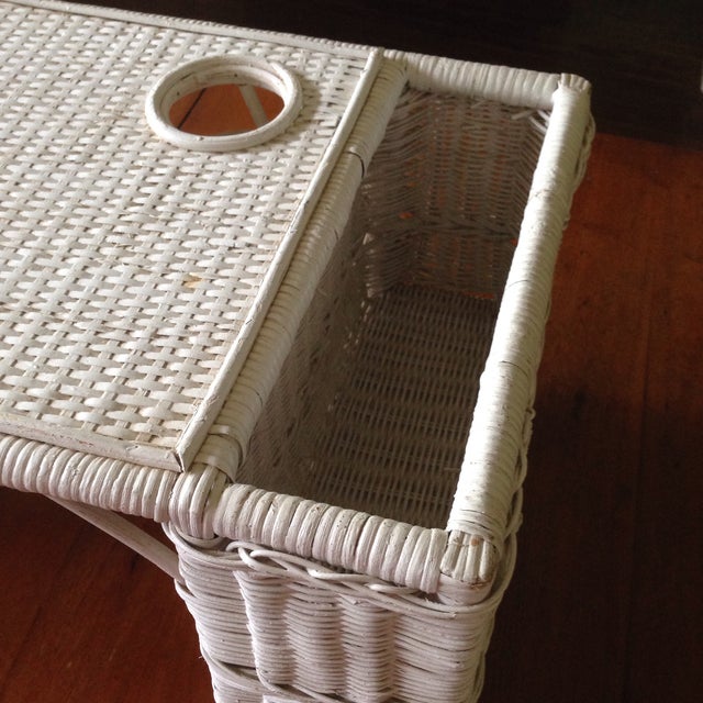 Vintage White Wicker Bed Tray Chairish
