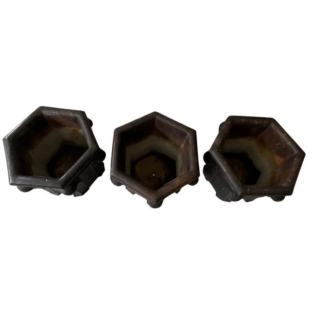1970s 1970s Cast Stone Vintage Planters - Set of 3 For Sale - Image 5 of 12