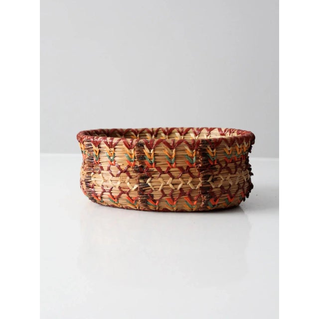 Vintage Woven Basket Bowl For Sale - Image 4 of 9