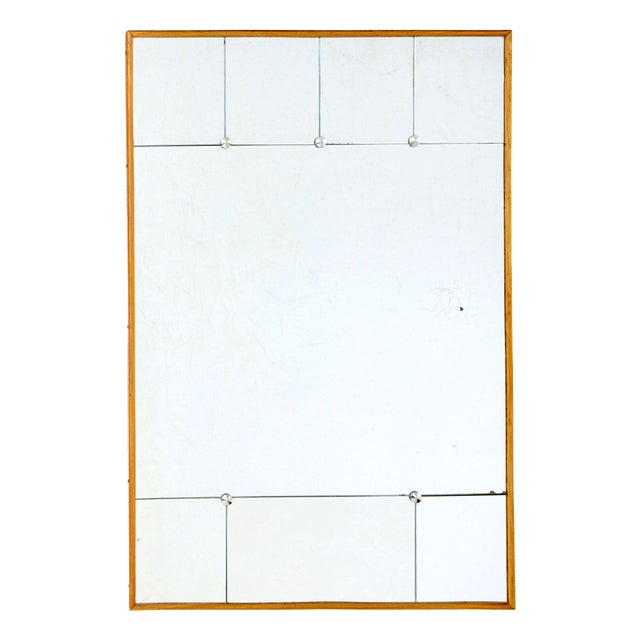 Mid-Century Modern Swedish Segmented Mirror in Beech Frame, 1960 For Sale