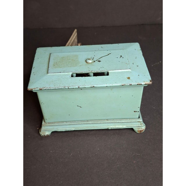 Antique Kenton Cast Iron Radio Bank 1920s Safe Original Tag Peirce Collection For Sale - Image 11 of 17