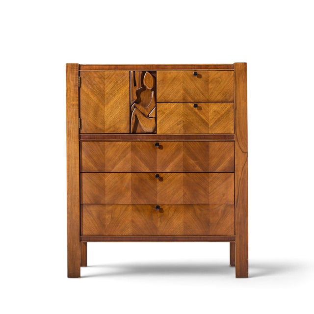 United Tiki Mid Century Gentleman's Chest This gentleman’s chest measures: 40.75 wide x 20.25 deep x 48.5 inches high...