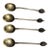 Vintage English Sterling Silver Coffee Bean Demitasse Spoons Set of 4 For Sale
