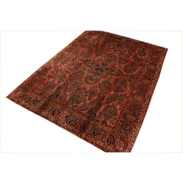 Antique Sarough Red Rug For Sale - Image 4 of 5