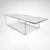 Minimalist design coffee table, inspired by Mies van der Rohe with simple abstract lines. The metal lower and upper frame...