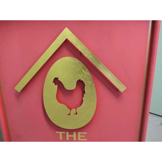 Metal Framed Hanging Pub Sign of The Hen House, 1960 For Sale - Image 4 of 8