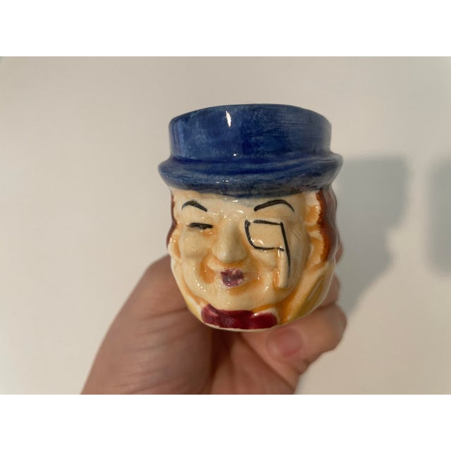 1940s Vintage Japanese Ceramic ‘’Toby’’ Style Miniature Mugs- Set of 4 For Sale - Image 5 of 8