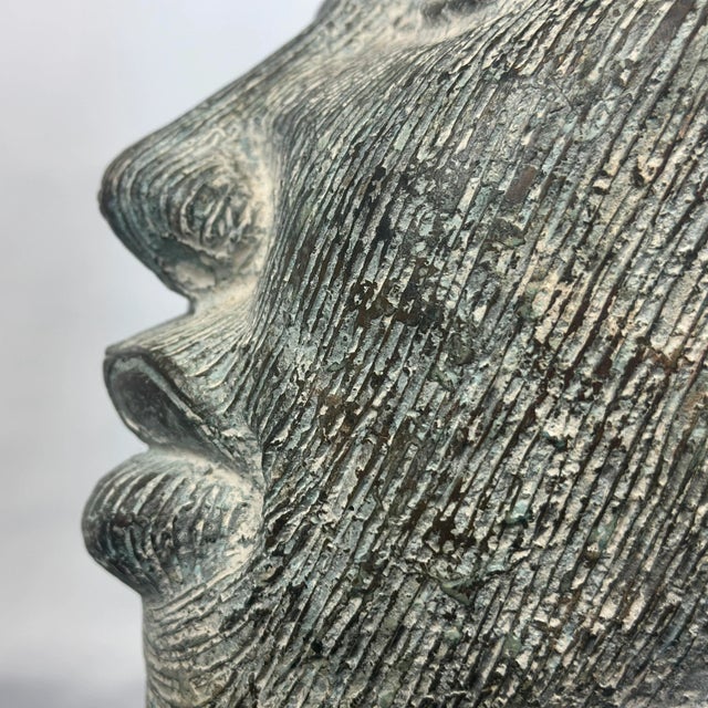 Benin Patinated Bronze Head For Sale In Philadelphia - Image 6 of 13