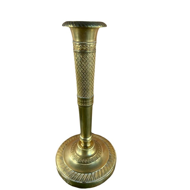 Gold Gilt Brass Candlesticks by Thomire & Duterme, Set of 2 For Sale - Image 8 of 11