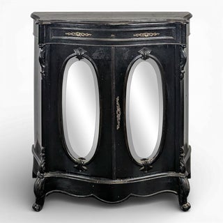 Napoleon III Style Side Table in Blackened Wood For Sale