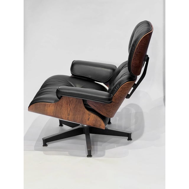 Rare First Year 1956 Eames Brazilian Rosewood Lounge Chair and Ottoman