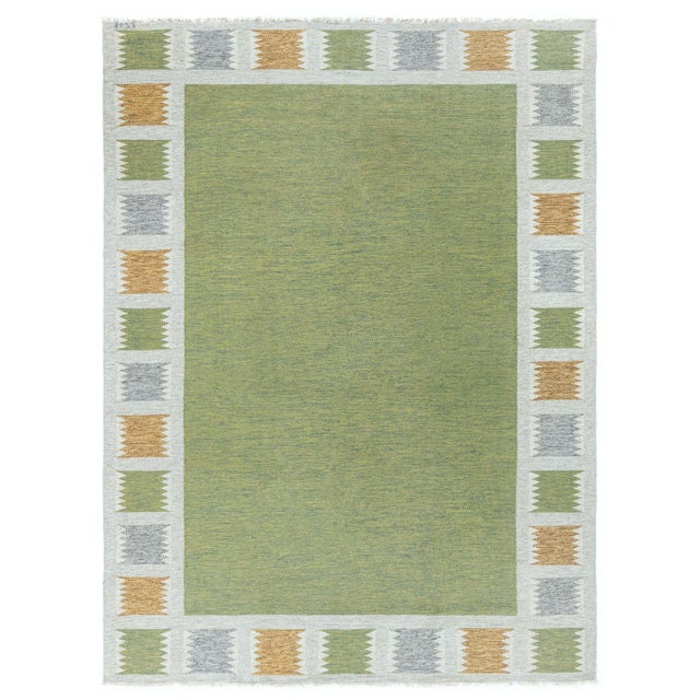 Doris Leslie Blau Vintage Swedish Flat Weave Rug by Bitte Ahlgren For Sale